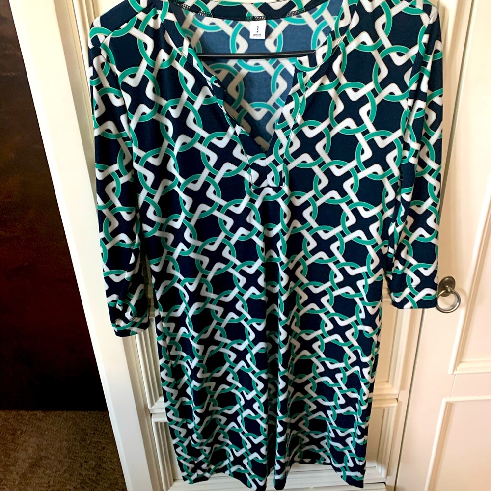Women’s size small colorful patterned dress 3/4 sleeve